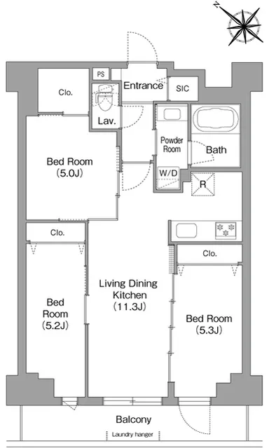 Comforia Liv Toyosu Canal - Floor Plan - ["White", "Diagram", "Floor plan"]