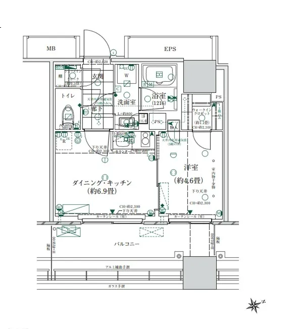 Laurel Tower Renai Hamamatsucho - Floor Plan - ["Rectangle", "Schematic", "Font"]