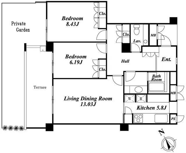Garden Higashigaoka - Floor Plan - ["White", "Plan", "Diagram"]
