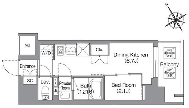 Baus Flats Kuramae - Floor Plan - ["White", "Diagram"]