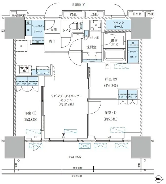 Park Axis Nishi-Ojima Comfort Square - Floor Plan - ["White", "Diagram", "Plan"]
