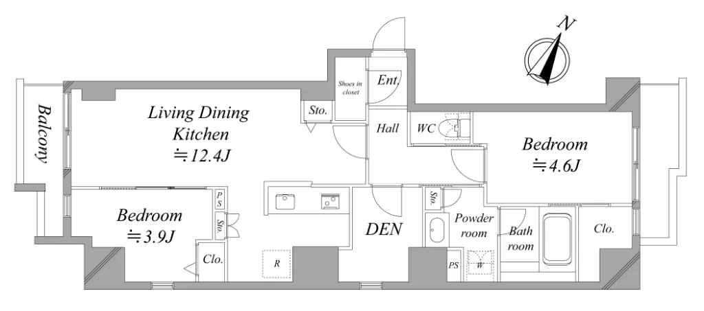 RESIDIA Itabashi Honmachi Place - Floor Plan - ["Rectangle", "Font", "Parallel"]