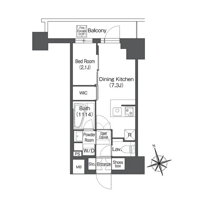 Comforia Nippori - Floor Plan - ["Rectangle", "Font", "Schematic"]