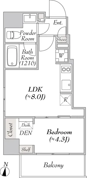 Milia Residence Ryogoku II - Floor Plan - []