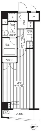 Grand Heights Higashi-Shinjuku - Floor Plan - ["Apartment", "Tile Flooring", "Home Door"]