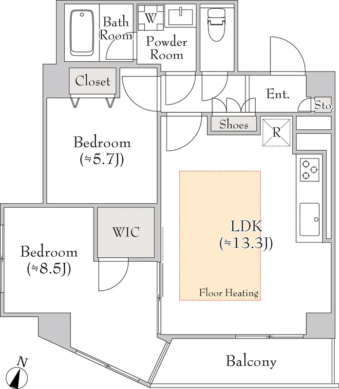 LUMIEC un Sasazuka - Floor Plan - ["White", "Floor plan"]