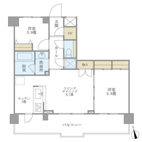 Premier Comfort Nishiogikubo - Floor Plan - ["Rectangle", "Parallel", "Plan"]