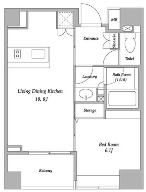 BPR Residence Kuramae - Floor Plan - ["White", "Diagram", "Plan"]