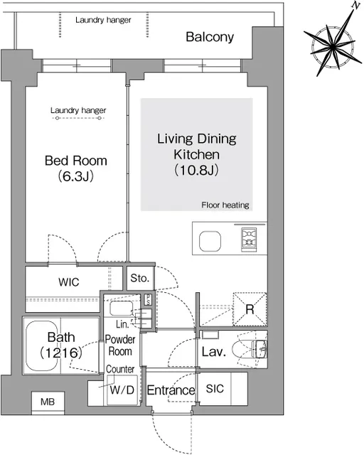 Comforia Liv Bunkyo Gokokuji - Floor Plan - ["White", "Diagram", "Plan"]
