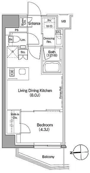 The Park Habio Negishi 3-Chome - Floor Plan - ["Rectangle", "Font", "Parallel"]