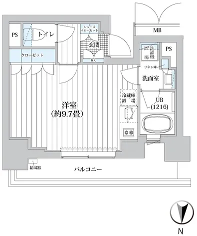 Lions Forsia Kiyosumi Shirakawa - Floor Plan - ["Rectangle", "Font", "Parallel"]