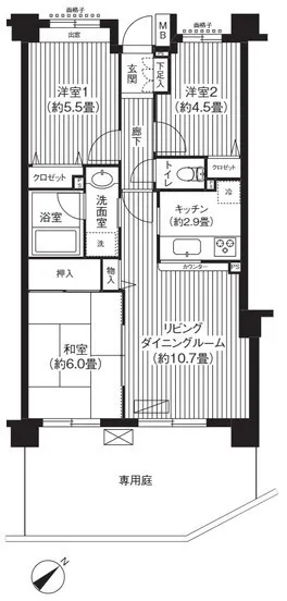 KS Sakuragawa - Floor Plan - ["Apartment", "Condominium", "High-rise building"]