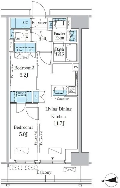 Park Axis Shinjuku Hyakunincho - Floor Plan - ["Rectangle", "Font", "Schematic"]
