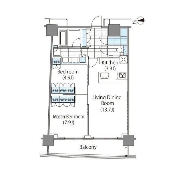 Comforia Shinjuku East Side Tower - Floor Plan - ["Rectangle", "Schematic", "Parallel"]