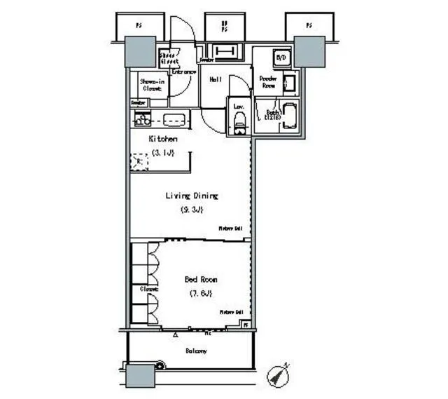 The Tokyo Towers Midtower - Floor Plan - ["Rectangle", "Schematic", "Line"]