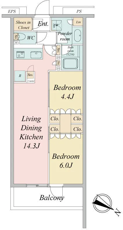 Blanchiesta Meguro Chuocho - Floor Plan - ["Tile Flooring"]