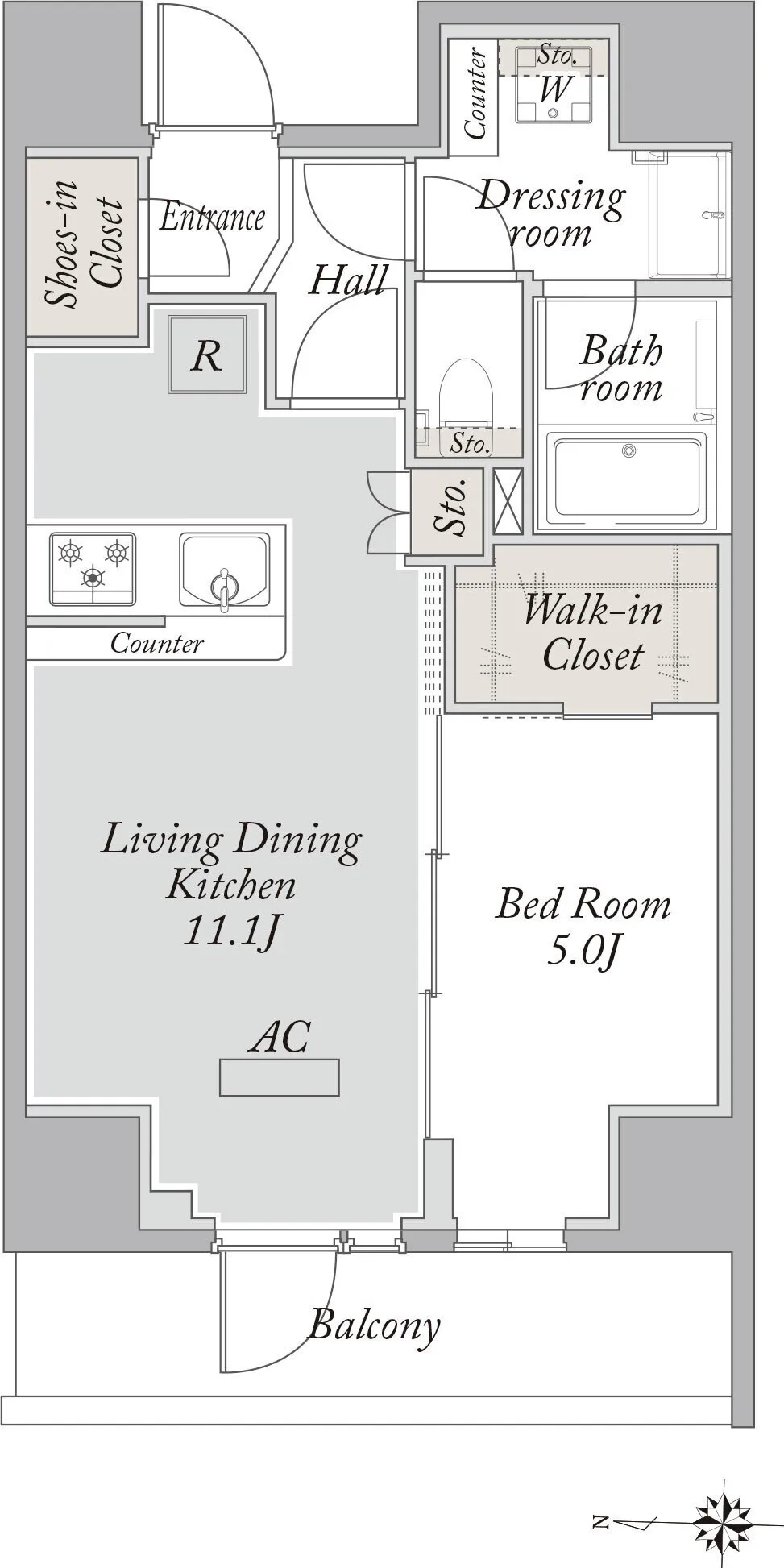 La Class Asakusa - Floor Plan - ["White", "Plan", "Diagram"]