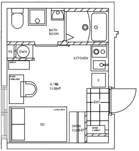 Hmlet Higashi Nakano - Floor Plan - ["White", "Plan", "Diagram"]