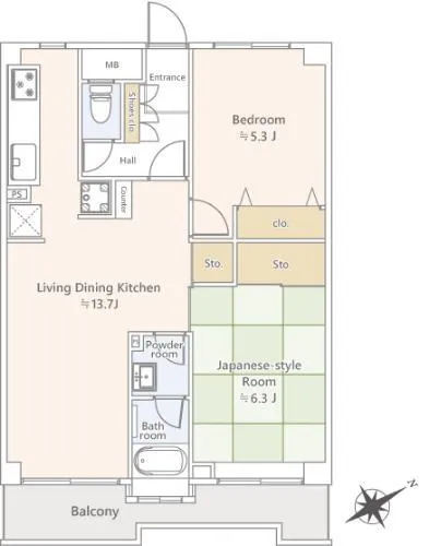 High Town Shiohama No. 2, Building 29, Room 1007