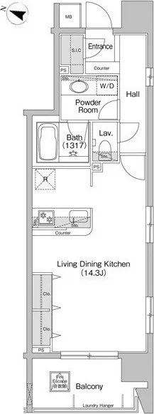 Comforia Kanda Jimbocho - Floor Plan - ["Rectangle", "Font", "Parallel"]