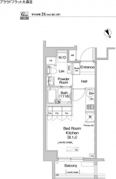 Proud Flat Omori III - Floor Plan - ["Wood flooring", "Diagram"]