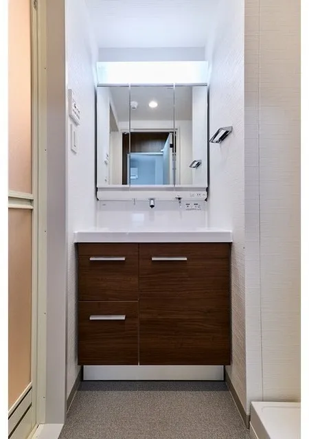 Comfortia Liv Bunkyo Sendagi - Interior - ["Bathroom cabinet", "Cabinetry", "Flooring"]