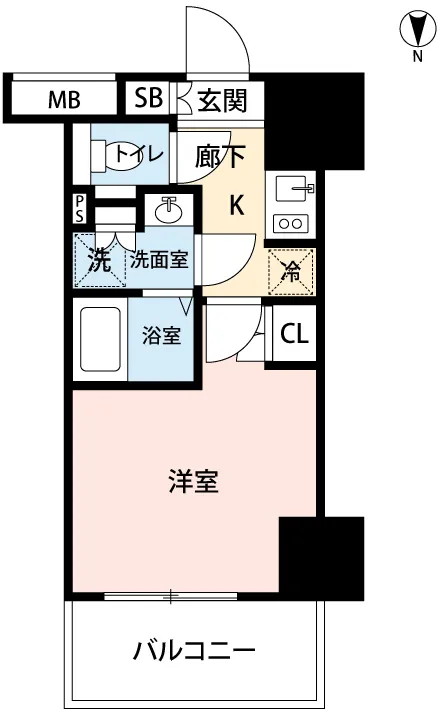 Mynavi Stay Keikyu Kamata Station - Floor Plan - ["Apartment", "Tile Flooring"]