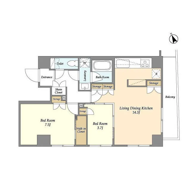 Azur Terrace Monzennakacho - Floor Plan - ["Rectangle", "Schematic", "Parallel"]