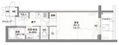 Garden Higashi Shinjuku - Floor Plan - ["Rectangle", "Font", "Parallel"]