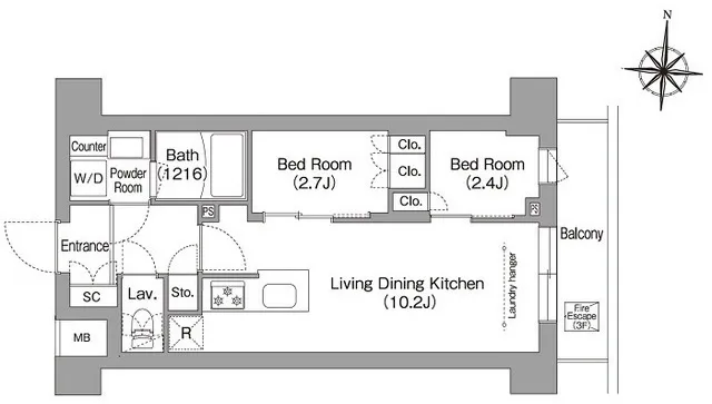 Comforia Liv Minamishinagawa - Floor Plan - ["White", "Diagram", "Floor plan"]