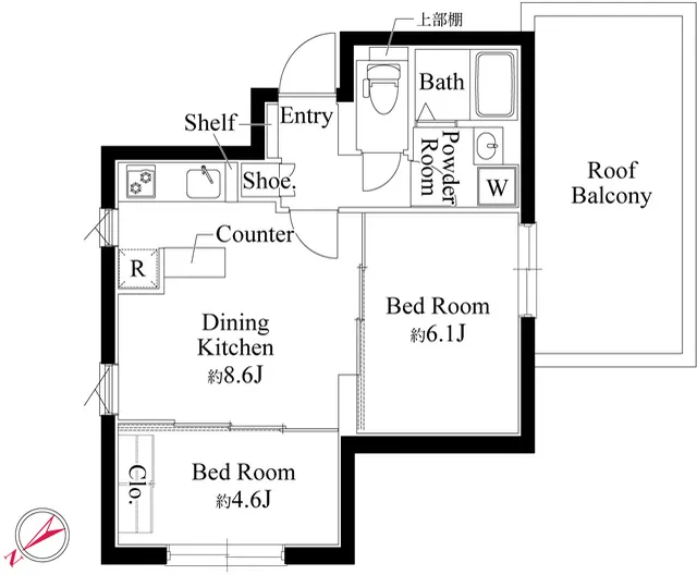 Gran Paseo Ookayama II - Floor Plan - ["White", "Floor plan", "Diagram"]