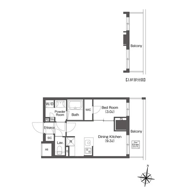 Comforia Morishita Riverside - Floor Plan - ["Rectangle", "Schematic", "Slope"]