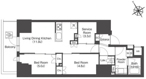Comforia Liv Itabashi - Floor Plan - ["Diagram", "Floor plan", "Plan"]