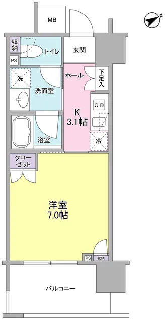 Flairage Ebisu - Floor Plan - ["Tile Flooring", "Wood flooring"]