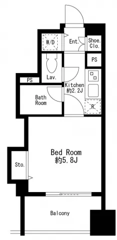 Prime Urban Nihonbashi Kayabacho - Floor Plan - ["Rectangle", "Line", "Font"]