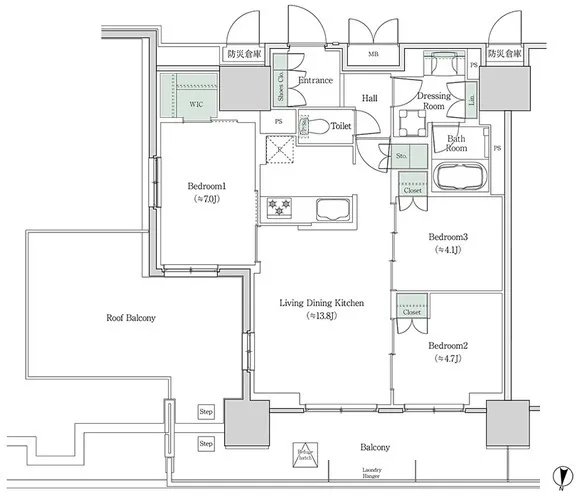 Brookside Residence Kiba - Floor Plan - ["White", "Diagram", "Plan"]