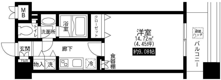 Residia Ueno Ikenohata - Floor Plan - ["Rectangle", "Font", "Parallel"]