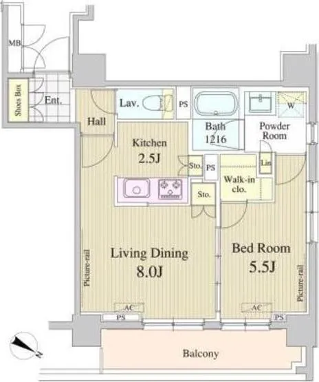Seresa Higashi Nihombashi - Floor Plan - ["Rectangle", "Schematic", "Font"]