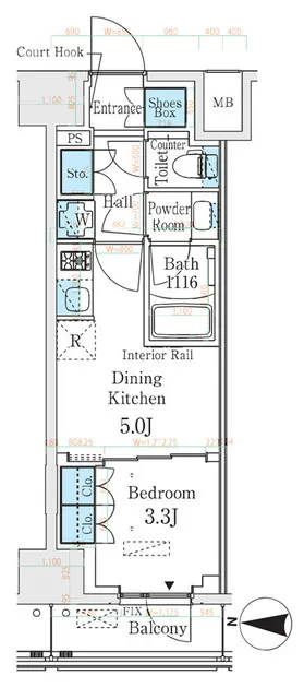 Belfirth Kinshicho South - Floor Plan - ["Rectangle", "Font", "Parallel"]