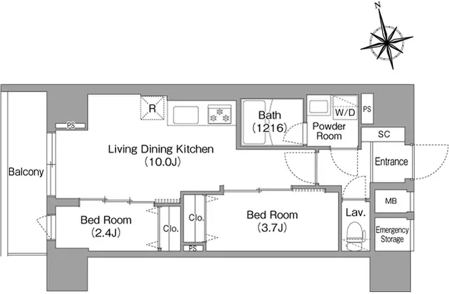 Comforia Liv Minamisunamachi East - Floor Plan - ["White", "Diagram", "Technical drawing"]