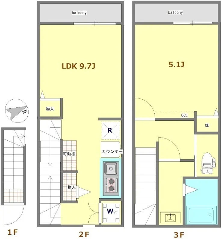 Northern Road Higashifushimi - Floor Plan - ["Plan", "Floor plan", "Technical drawing"]
