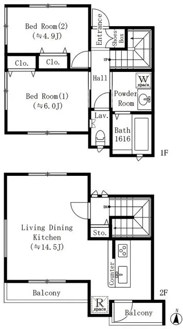 Claire Villa Hatsudai - Floor Plan - ["White", "Plan", "Diagram"]