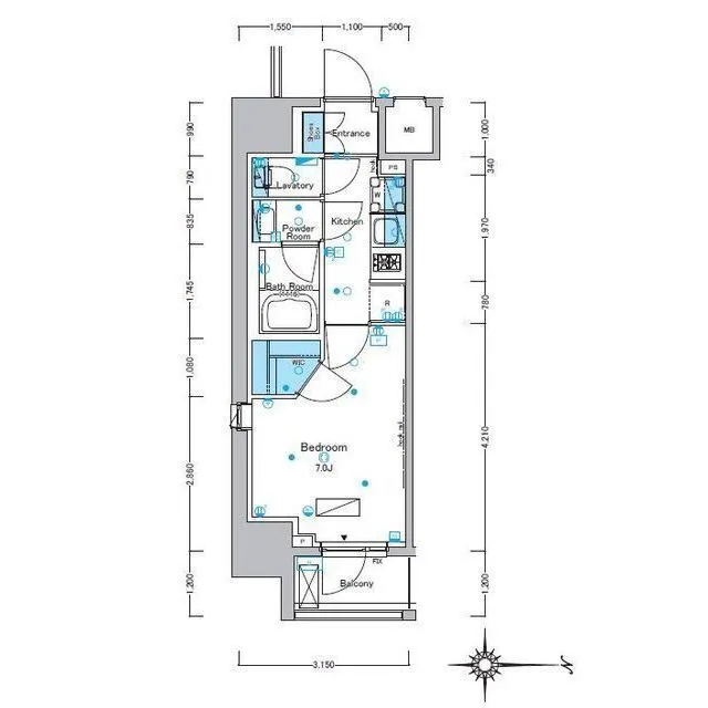 Lefon Prog-Rock Asakusa Iriya - Floor Plan - ["Schematic", "Rectangle", "Slope"]