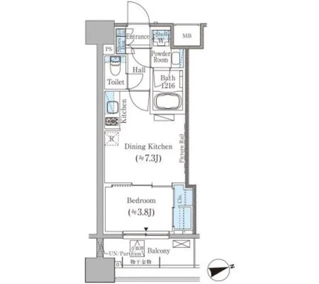Park Axis Ochanomizu Hilltop - Floor Plan - ["Rectangle", "Parallel", "Font"]