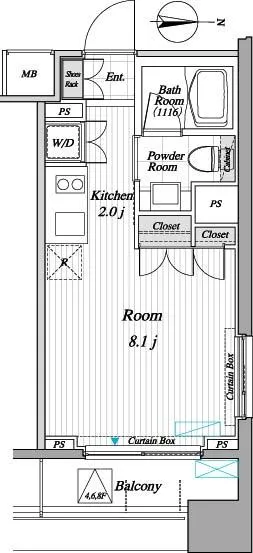 RESIDIA Kinshicho II - Floor Plan - ["Floor plan", "Text", "Drawing"]