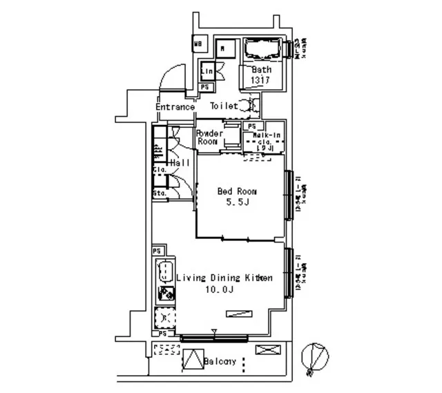 Park Axis Honancho - Floor Plan - ["White", "Line", "Font"]