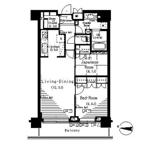 Park Axis Tatsumi Stage - Floor Plan - ["Floor plan", "Diagram", "Drawing"]