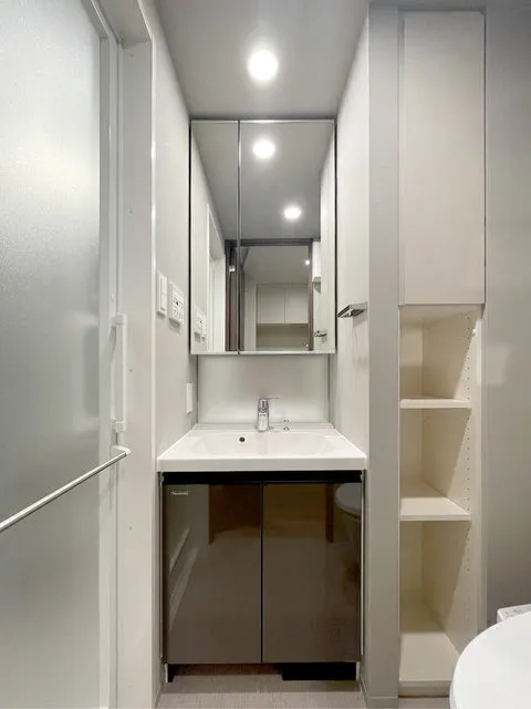 Lefon Progres Monzen Nakamachi Marks - Interior - ["Mirror", "Tap", "Plumbing fixture"]