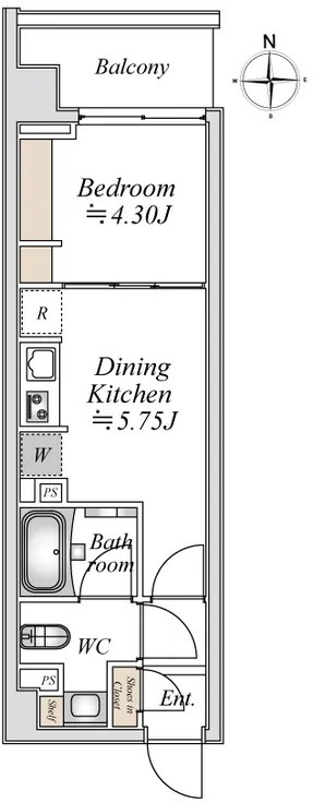 Prime Garden Akatsuka - Floor Plan - ["White"]