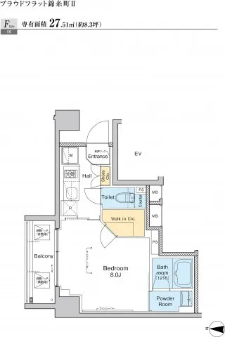 Proud Flat Kinshicho II - Floor Plan - ["Rectangle", "Font", "Schematic"]